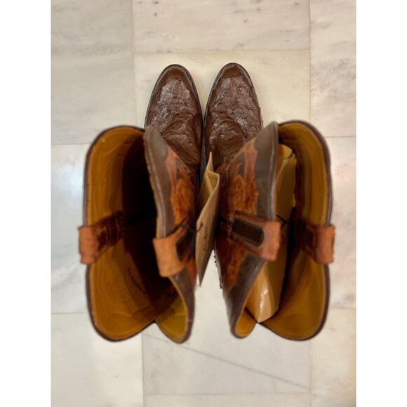 NIB LUCCHESE Classics Men's Sienna Pin Ostrich Medium Round Toe, Sz 10 D (Reg) - Picture 9 of 12